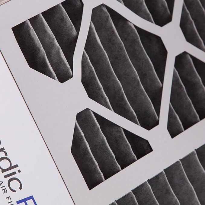 Nordic Pure 20x25x5 (Actual Size: 19 7/8 x 24 7/8 x 4 3/8) Honeywell Replacement Air Filters MERV 8 Pleated + Carbon 2 Pack