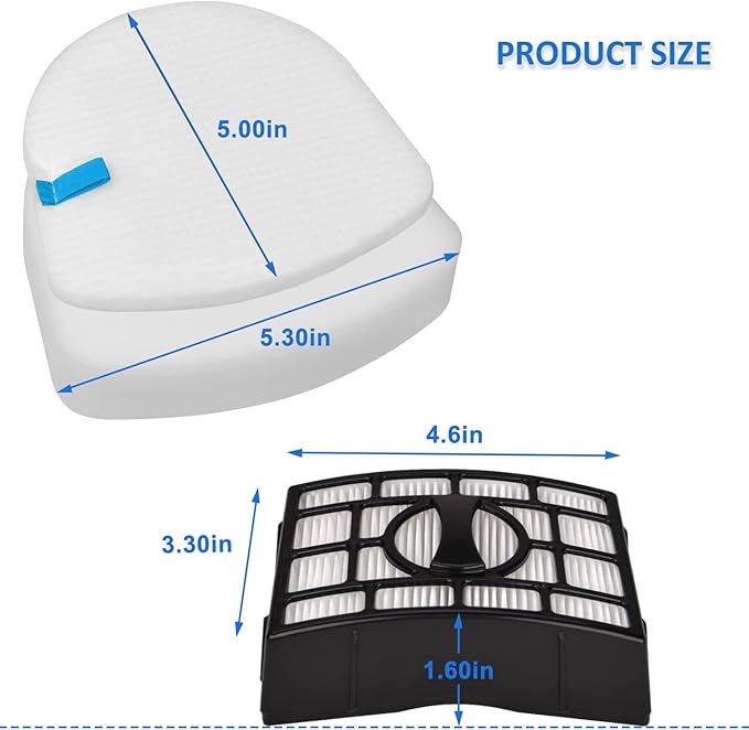Replacement for Shark Navigator ZU560, ZU561, ZD201, ZU562, ZU572, UV650, ZU560C Filter, Zero-M Lift-Away Speed Upright Vacuum Part XFFK560, XHEPA560, 4 Foams and 4 Felt Filters and 2 Filter