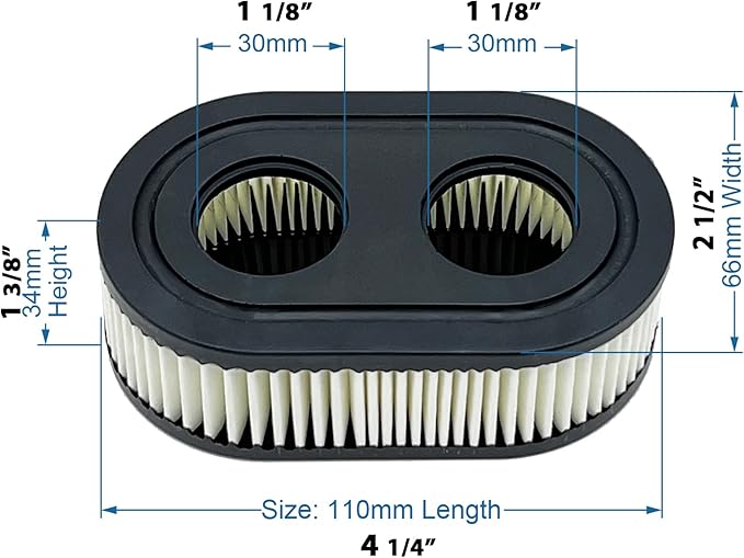 593260 Air Filter with Spark Plug Kit for Troy-Bilt Toro Recycler 22 inch Lawn Mower Tune Up Kit – Fit TB110 TB115 TB200 TB230 TB330 TB370 and BS 550E 500EX 625 575EX Engine Replace 798452