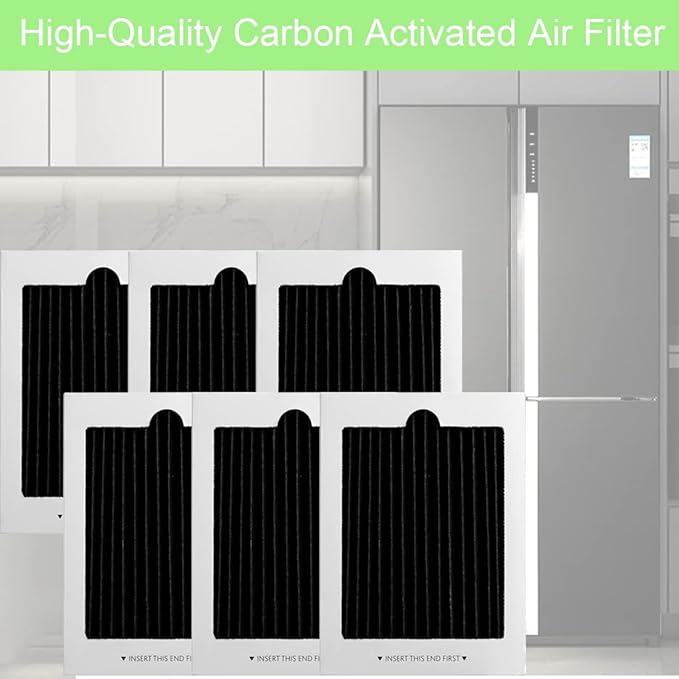 4 Pack Refrigerator Air Filter Replacement Carbon Activated Air Filter Compatible with Frigidaire and Electrolux Fridge, Replaces SCPUREAIR2PK, EAFCBF Replace 242061001, 242047804