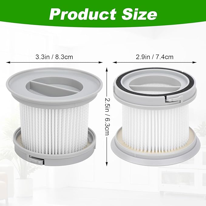 FSV011 Replacement Filters for FABULETTA 23Ft Corded Stick Vacuum Cleaner - 2Pack (NOTE: IT IS NOT FSV001 Filter)