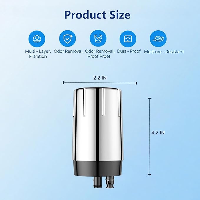 2 Pack Faucet Filter Replacement for Brita® Faucet Filter 36311 On Tap Water Filtration System Compatible with Brita® Replacement Filters 36313, FR-200, FF-100, Chrome
