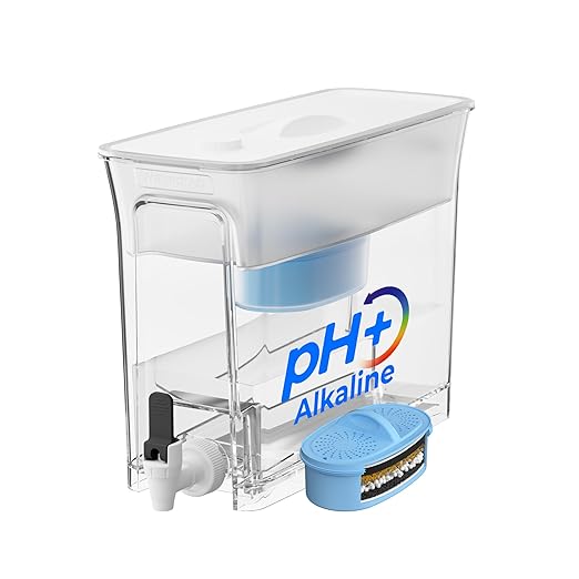 Waterdrop WFD-40W-L-A Water Filter Dispenser, Alkaline Filtration Water Purifier, 35-Cup Large Capacity, 100-Gallon Long-Life, Reduces Chlorine, PFOA/PFOS and More, BPA Free, White