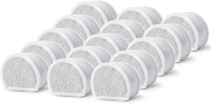 xbbwmrs 15 Count Replacement Carbon Filters Compatible with PetSafe Drinkwell Filters, Pet Water Fountain Replacement Cartridges for Dog and Cat Fountain.