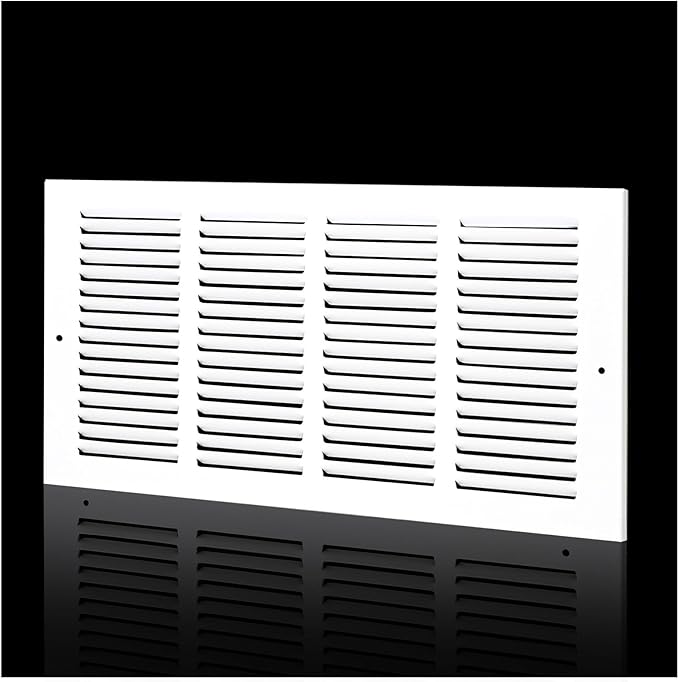 16"Wx8"H Duct Opening Return Air Grille,Air Return Vent Cover Grill for Ceiling Sidewall,Solid Steel HVAC Vent Cover,AC Air Vent Register Grate Without Filter Housing,Outer Dimension:17.75"WX9.75"H