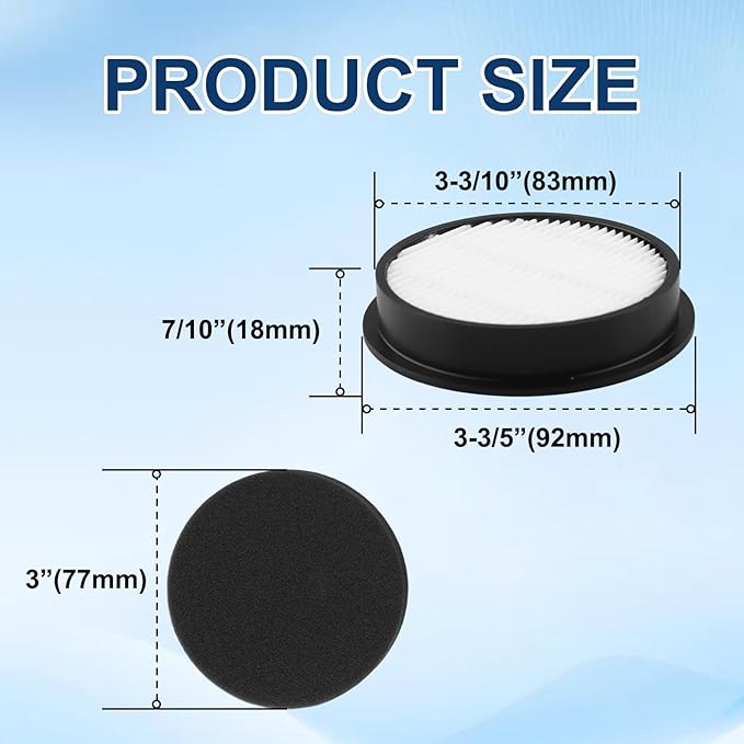 HEPA Vacuum Replacement Filters Fits for AFNOP Acevac11 Cordless Vacuum Cleaner, Washable and Durable Filters,4 Pack Filter Parts