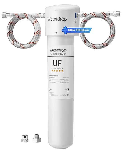 Waterdrop 15UAW-UF 0.01 μm Ultra Filtration Under Sink Water Filter System, 2 Years, Reduces Lead, Chlorine, Bad Taste & Odor, Connects Directly to Your Faucet