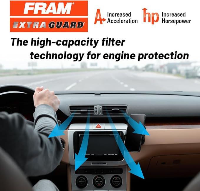 FRAM Extra Guard CA11206 Replacement Engine Air Filter for Select Hyundai and Kia Models, Provides Up to 12 Months or 12,000 Miles Filter Protection