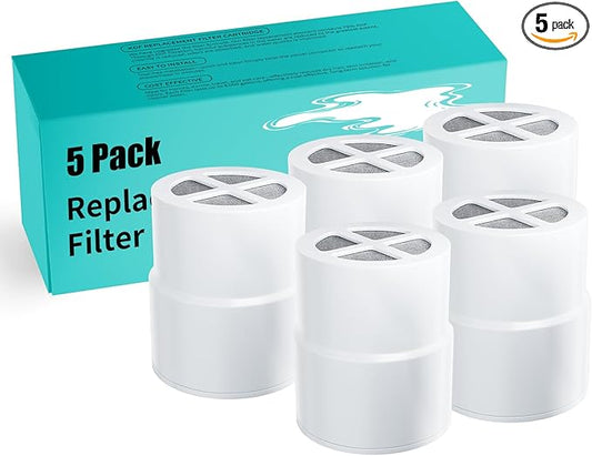5-Pack Replacement Filter for JOLIE Shower Head, Compatible with JOLIE Shower Filter Cartridge, Reduces Chlorine, Heavy Metals & Impurities, Softens Skin & Hair