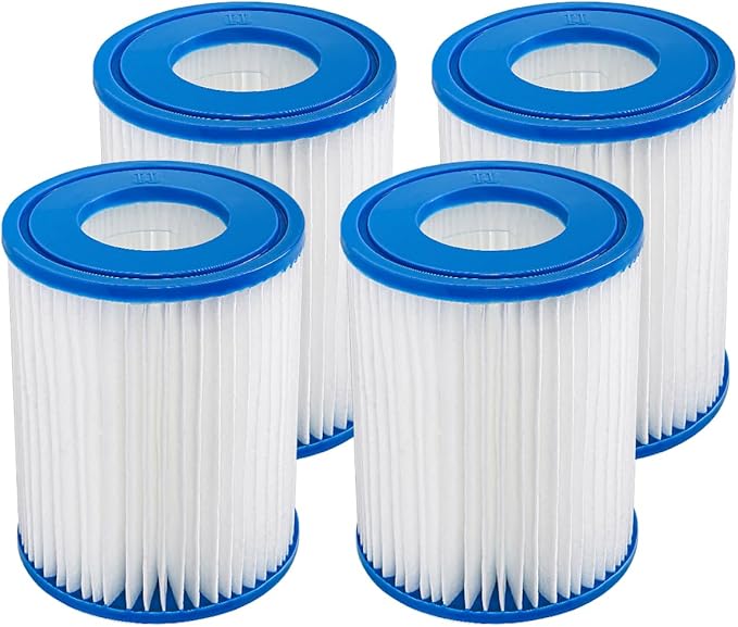 WuYan 4 Pack Swimming Pool Filter Compatible for Cartridge Type II, Replacement Hot Tubs Filter Compatible with Lay Z Spa Filter Pump