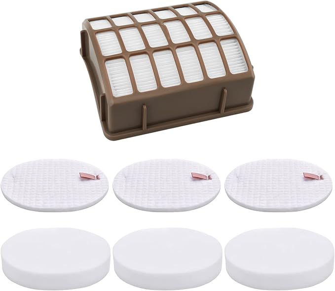 Artraise for Shark Navigator DXL Vacuum Filter Replacement (NV60 NV70 NV80 NV130 NV141 UV420) & Rotator Professional Xl Capacity (NV90 NV95) - XFF80 XHF80, 1 HEPA + 3 Foam + 3 Felt Filters
