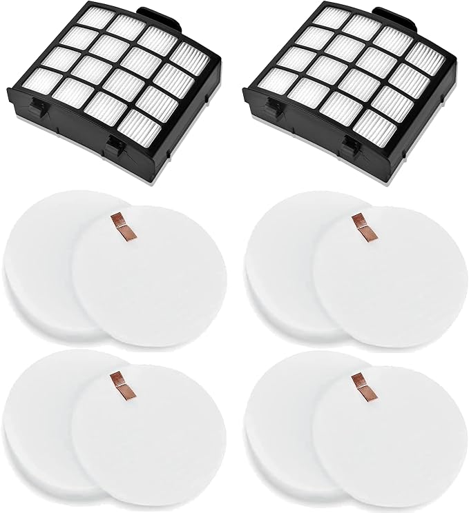 AZ2002 Vacuum Filter Replacement Parts for Shark Vertex Duoclean Upringht Vacuum AZ2000 AZ2000W AZ2002, Compare to Part XHFAZ2000, XFFKAZ2000, 2 High Efficiency Filters and 4 Foam and Felt Filter.