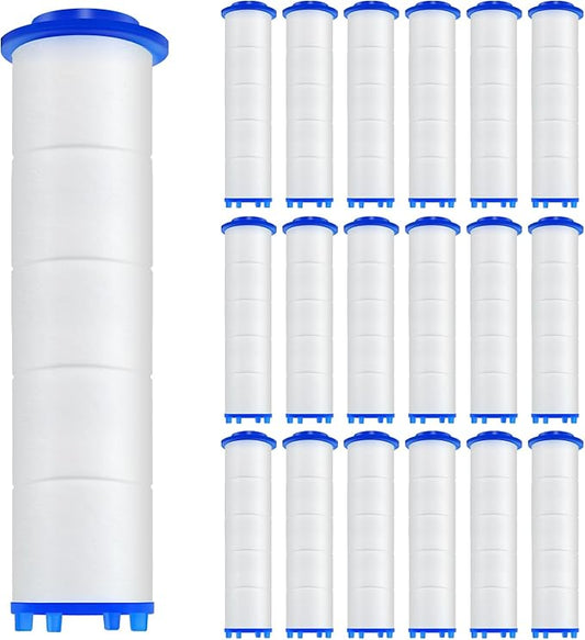 18 Pack Shower Filter Shower Head Filter PP Cotton Filter Handheld, Filter Replacement Filter Tool Suitable for Various Specifications of Shower Heads (3.74 inches)