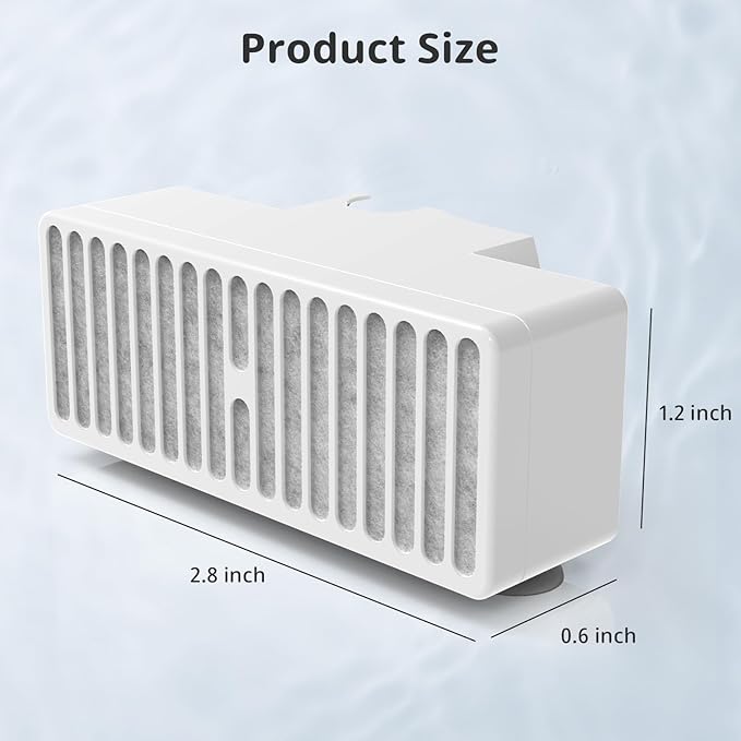 Cat Water Fountain Filters, T-Shaped Suction Cup Replacement Filters for 80oz swan Automatic Pet Fountain Dog Water Dispenser, 6 Pack