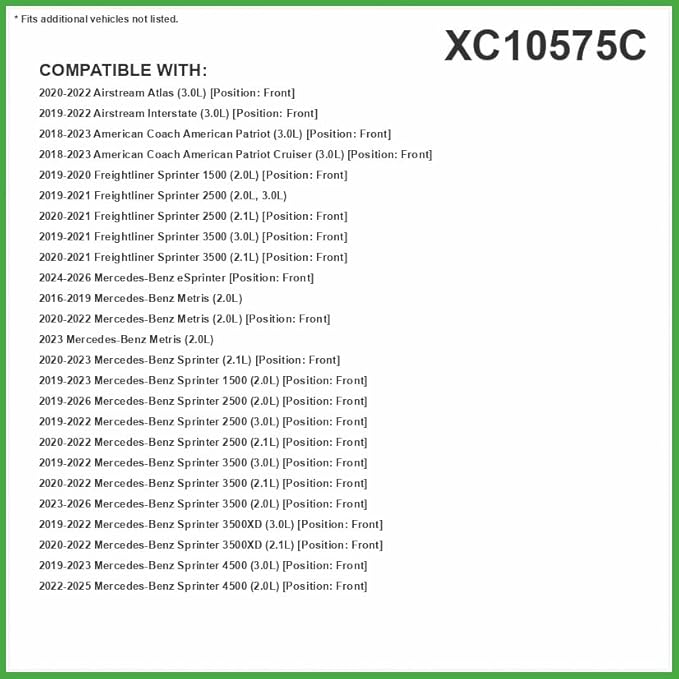ECOGARD XC10575C Premium Cabin Air Filter with Activated Carbon Fits 2019-2025 Mercedes-Benz Sprinter 2500, 2024-2025 eSprinter, 2016-2023 Metris, 2019-2022 Sprinter 3500, Front