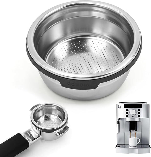 Coffee Double Cup Filter Basket Compatible with Ninja Luxe Cafe Accessories ES601 ES701, Stainless Steel Coffee Pressurized Porous Filter (Double)