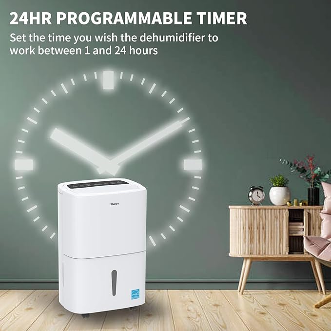 80 Pints Energy Star Dehumidifier with Drain Hose and WIFI for Large Spaces up to 5,000 Sq.Ft, Auto Defrost & Continuous Drainage - Ideal for Home Basements, Bathroom, and Bedroom