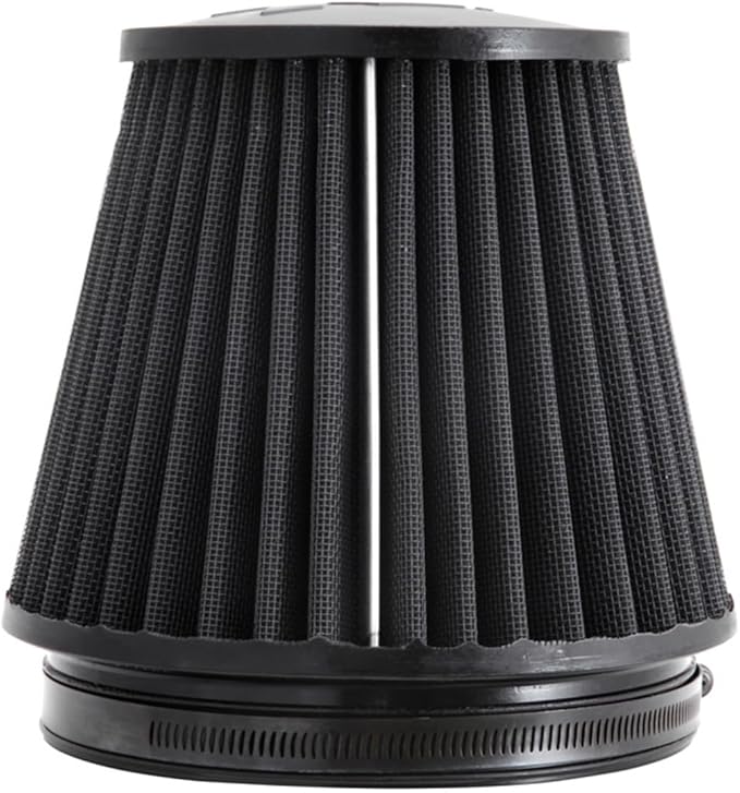 K&N Dryflow Lifetime Universal Clamp-On Air Filter: Dry Synthetic, Washable, Oil-Free: Flange Diameter: 6 In, Filter Height: 6 In, Flange Length: 1 In, Shape: Round Tapered, RU-3102HBK