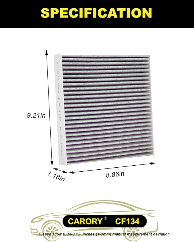 Cabin Air Filter w/Activated Carbon for Honda Accord 2003–2022, Civic 2006–2015, CR-V 2007–2016, Odyssey 2005–2017, Pilot 2009–2022, Ridgeline 2006–2025, Acura MDX 2007–2020 and More