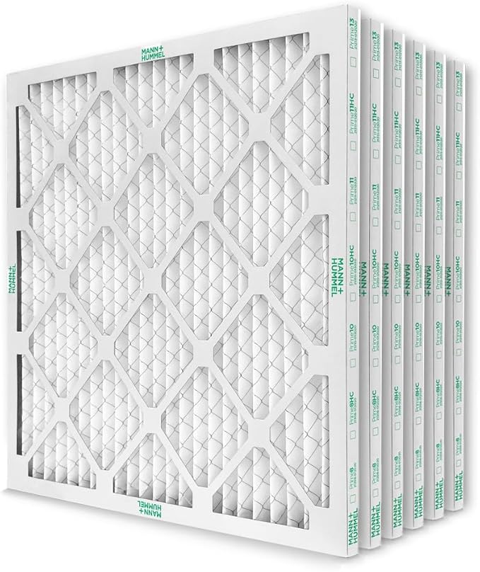 Mann+Hummel 20x20x1 MERV 8 Pleated HVAC AC Furnace Air Filters. 6 Pack. (Exact Size: 19.5 x 19.5 x 0.75 Inches)