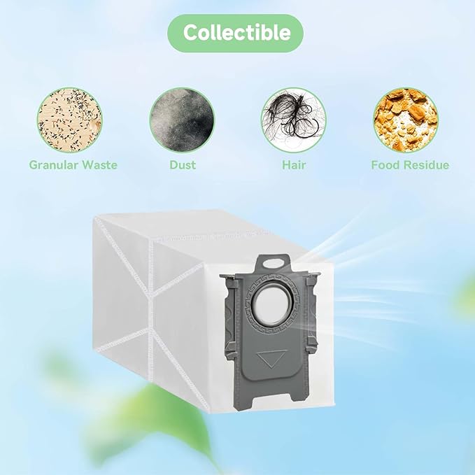WAIKAS 20 Pack Vacuum Bags for Roborock QV 35A, Qrevo S5V, Saros 10/10R, Saros Z70, S8 MaxV Ultra, Qrevo Curv S5X, Qrevo Curv, Qrevo CurvX, Qrevo MaxV, Qrevo Pro, QV Revo, QX Revo Disposable Dust Bags