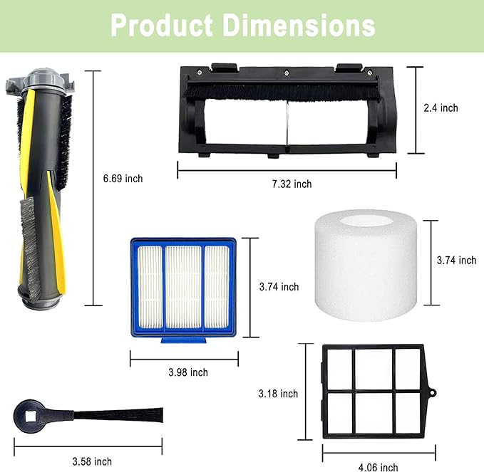 Replacement Part for Shark IQ R101AE RV1001AE AV912S AV1010AE RV1000 AV970 AV993 AV1002AE,1 Main Brush,1 Roller Brush Cover,4 Filter,8 Side Brushes,1 Pre Filter,1 Filter&1 Pre-Motor Foam&Felt Filter