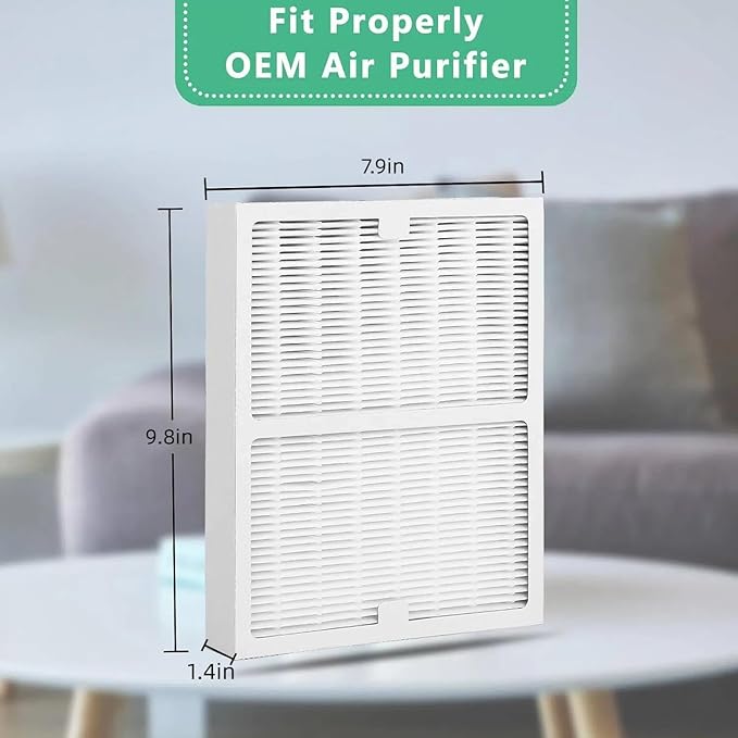 Gekufa Replacement Filter A Compatible with Idylis Air Purifiers IAP-10-100, IAP-10-150, AC-2119, IAF-H-100A, IAPC-40-140, Filtrete FAP-C01-A – Includes 2 Filters & 2 Carbon Filters