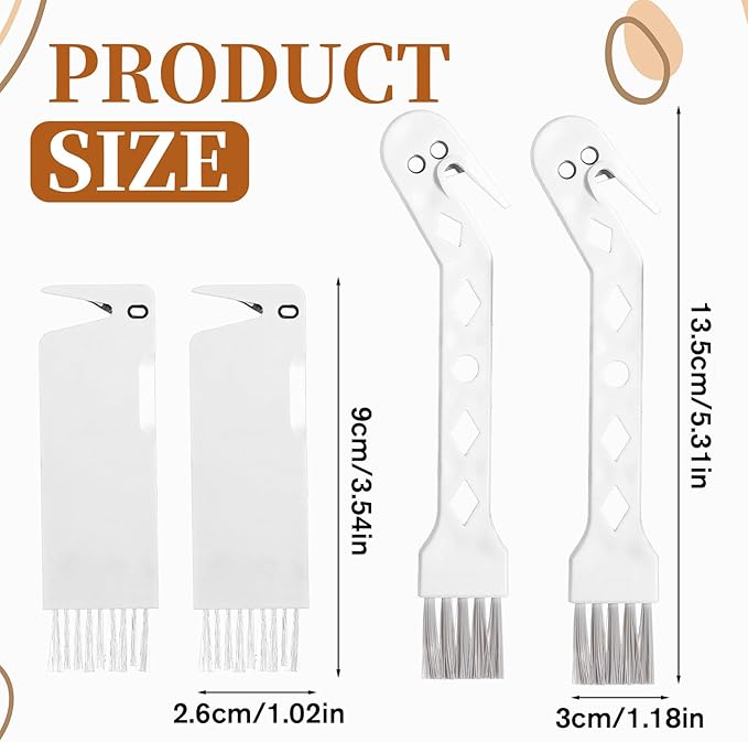 4 PCS Handheld Vacuum Brush Cleaner Tool, Universal Vacuum Brush Cleaning Tool, 2-in-1 Roller Cleaning Tools for Sweeping Robot (White)