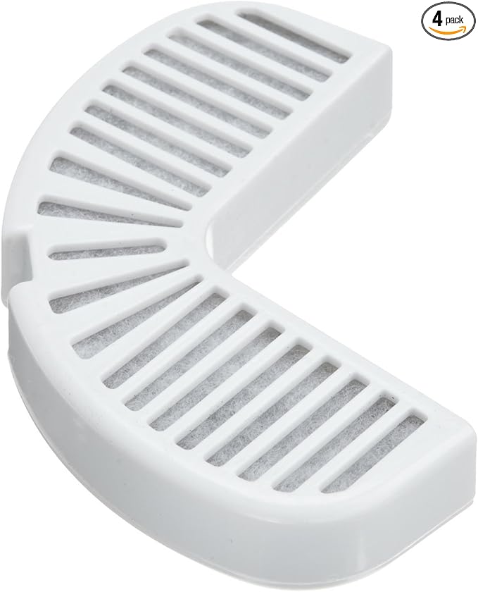 Pioneer Pet Water Fountain Replacement Filters – 4 Pack - fits Raindrop Stainless Steel and Big Max Ceramic Fountains – Easy to Change, Carbon Water Filter (3014)