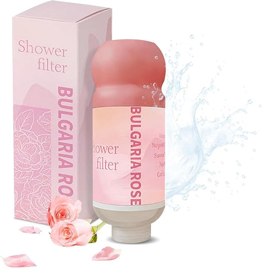 Vitamin C Shower Filter for Hard Water, Aromatherapy Softener Purifier, AromaTherapy,Easy Installation,Brighter Skin & Hair, Chlorine Free, Suitable for any shower head (Roses)