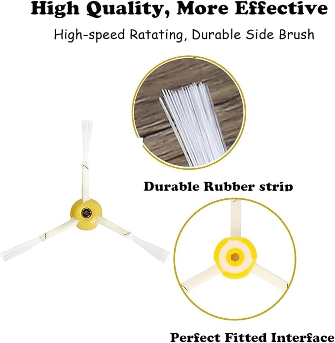 Side Brush Replacement for iRobot Roomba 500 & 600 & 700 Series 600 610 620 694 692 760 770 780 676 675 695 677 671 690 680 660 650 620 614 Vacuum Cleaner 6-Pack
