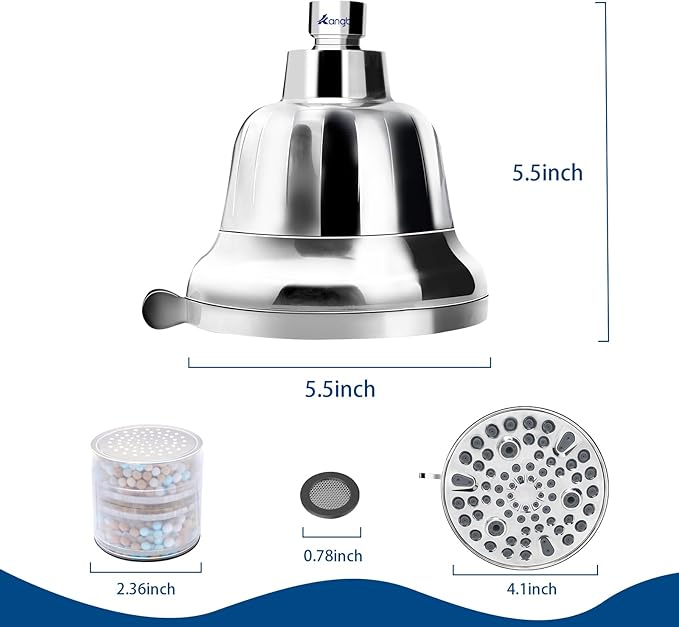 Filtered Shower Head - Water Softener Shower Head - Shower Filter for Hard Water Remove | Reduces Impurities Chlorine and Harmful Substances - Chrome