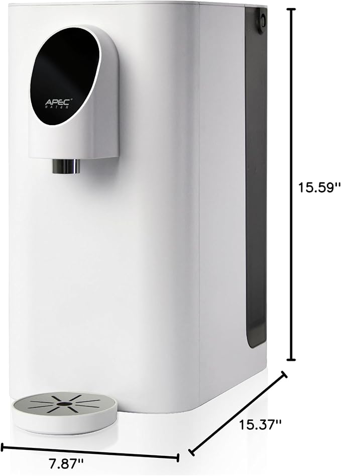 APEC WATER ROCT-Plus Countertop Reverse Osmosis System, Efficient RO Filter 3:1 Pure to Drain, Instant Hot Water ± 2° for Tea, UV Water Filtration
