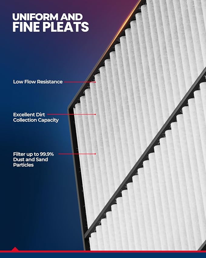 KAX Engine Air Filter, CA8613 Replacement for Lexus GS300 1998-2005, IS300 2001-2005, Advanced Air Filter Media, Increased Acceleration