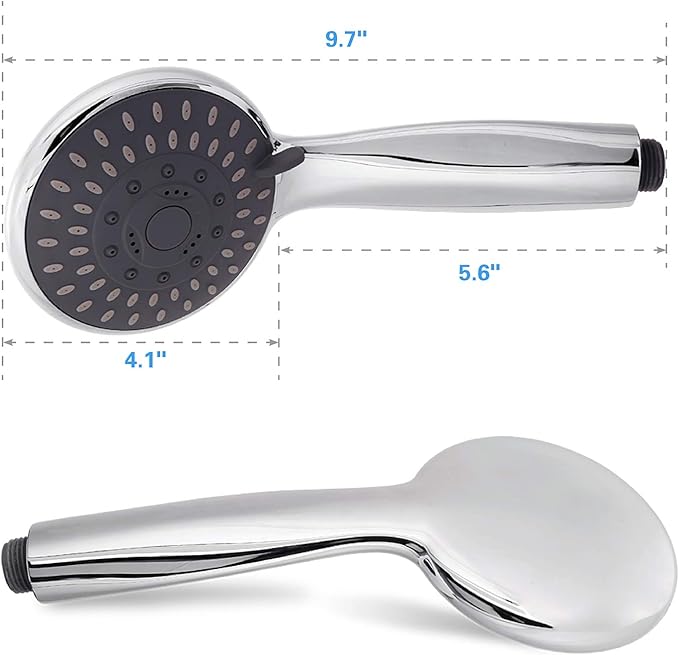 High Pressure Handheld Shower Head Briout 5-Settings Powerful Water Spray Shower Head against Low Pressure Water Flow with Stainless Hose and Adjustable Mount
