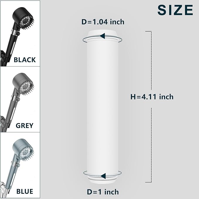 Shower Filter,Compatible with PWERAN/Fitespot Shower Filterfor Hard Water Filter Chlorine -4 Pack 18 Stage Replacement Filters