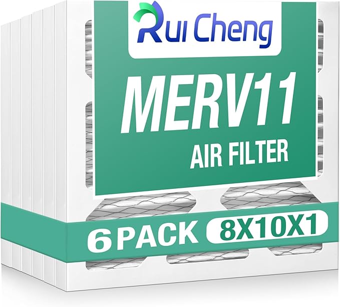 6 Pack Updated 8x10x1 Air Filter, pertain Merv 11 MPR1000 HVAC Pleated A/C Furnace Filters (Actual Size: 8x10x0.75)