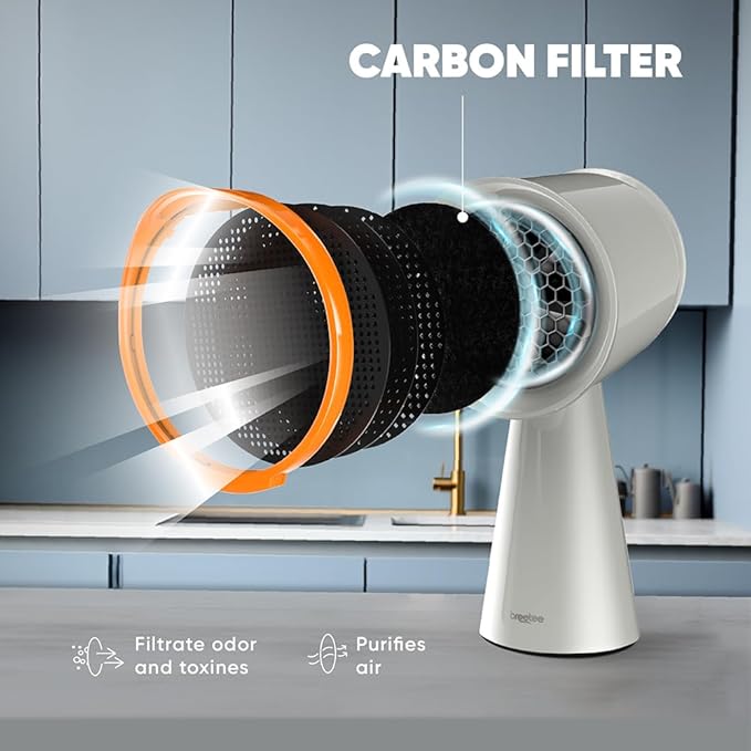 Carbon Filters Set - 12 Pack Replacement Filters for Breetee Portable Range Hoods - Efficient Odor Removal - 4,7 IN Circle Charcoal Filter for Range Hood Black
