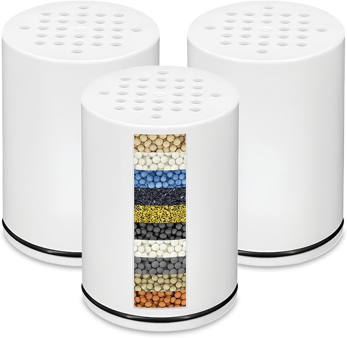Multi-Stage Shower Filter Replacement Compatible with KITSCH Shower Filter for Handheld Shower Head, 3 Pack