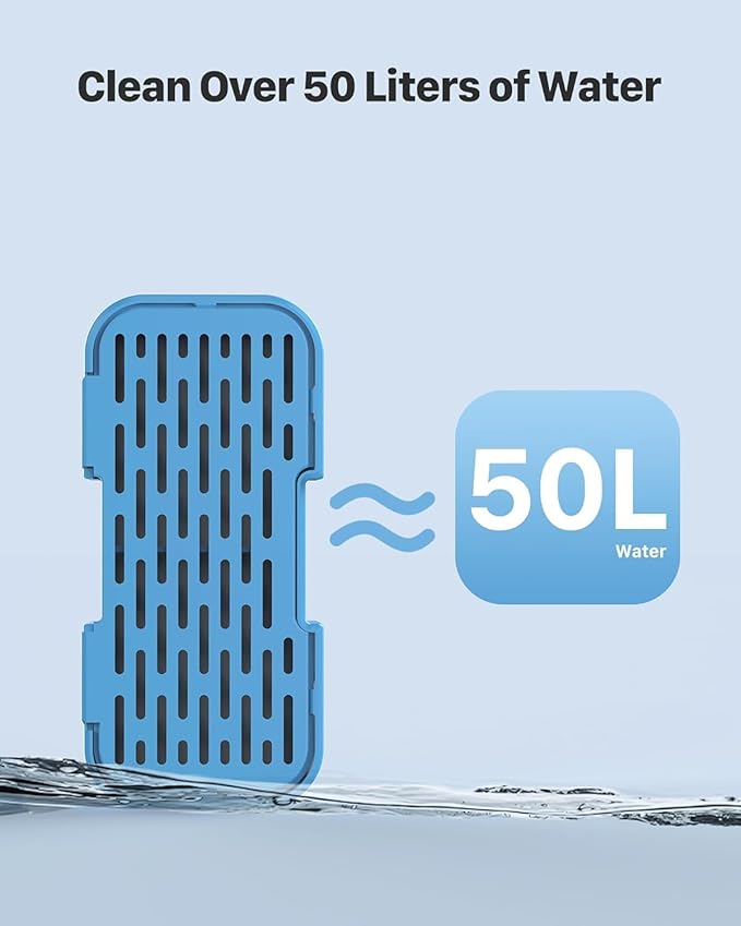UIOOQ Official Cat Water Fountain Filters, 24 Pack (12 Filters + 12 Sponges), Activated Carbon, Ultra-fine Fiber