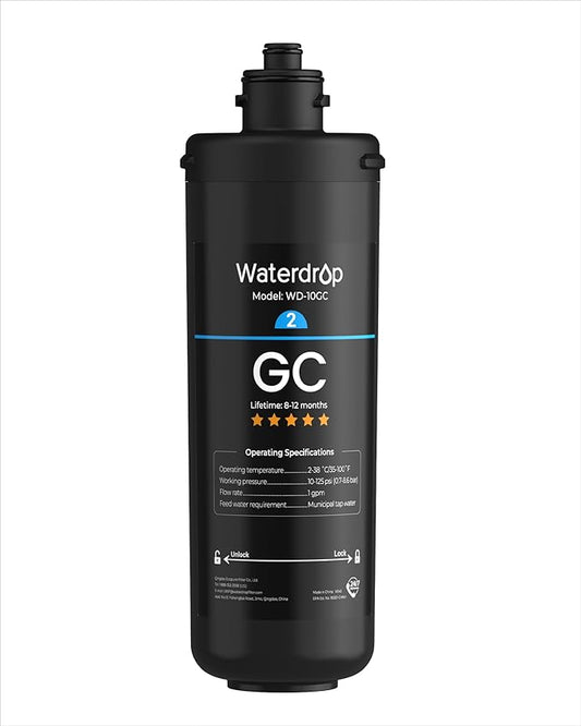 Waterdrop WD-10GC Water Filter Replacement for Waterdrop TSA & TSB & TSA-UF & TSB-CM & TSB-ALK 3-stage Under Sink Water Filter System, 8-12 months Under Sink Water Filtration System, 1 Pack