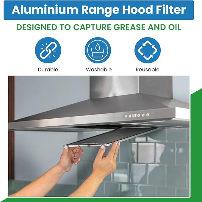 Filter Everything Aluminum Range Hood Filter – 2-Pack – Fits Broan Models 99010300, BPS2FA36, QS136AA, WS136SS & More – 11¾″ x 17¼″ x ⅜″