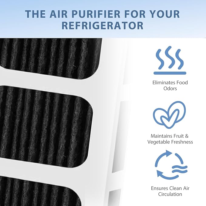 6 PACK Refrigerator Air Filter Replacement, Carbon Activated Filter for Paultra2, Compatible with Frigidaire Pure Air Ultra 2, and EAP12364179, 242047809, 242047805, 5303918847