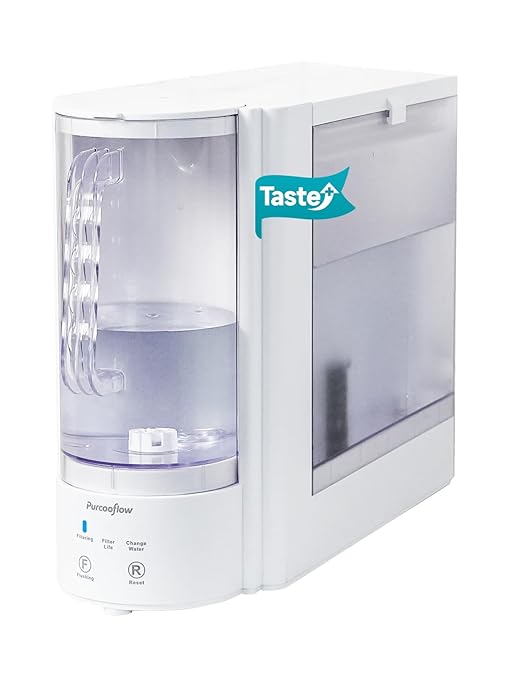 Countertop Reverse Osmosis Water Filtration System, Compact Auto-Fill Dispenser for Home, 4-in-2 RO & CTO Water Purifier, 3.5:1 Pure to Drain Ratio, No Plumbing Required