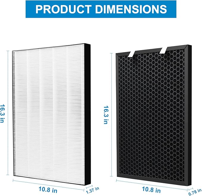 Air220 Air320 Filter Replacement Compatible with Bissell Air320 Air220 2768A 2609A Air Purifier, Include 2 HEPA + 1 Activated Carbon Filter + 6 Pre-Filter, Compare Part # 2677,2678,2804