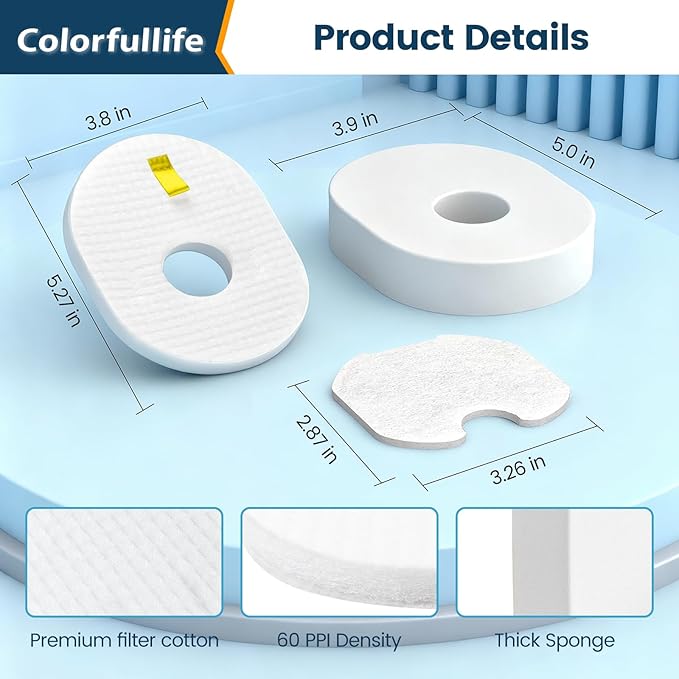 Colorfullife 6 Post + 6 Foam & Felt Vacuum Filter Replacement for Shark Rocket Vacuum HV292 HV300, HV300W, HV301, HV302, HV303, HV305, HV308, HV310, UV450, Replaces Part XFFV300