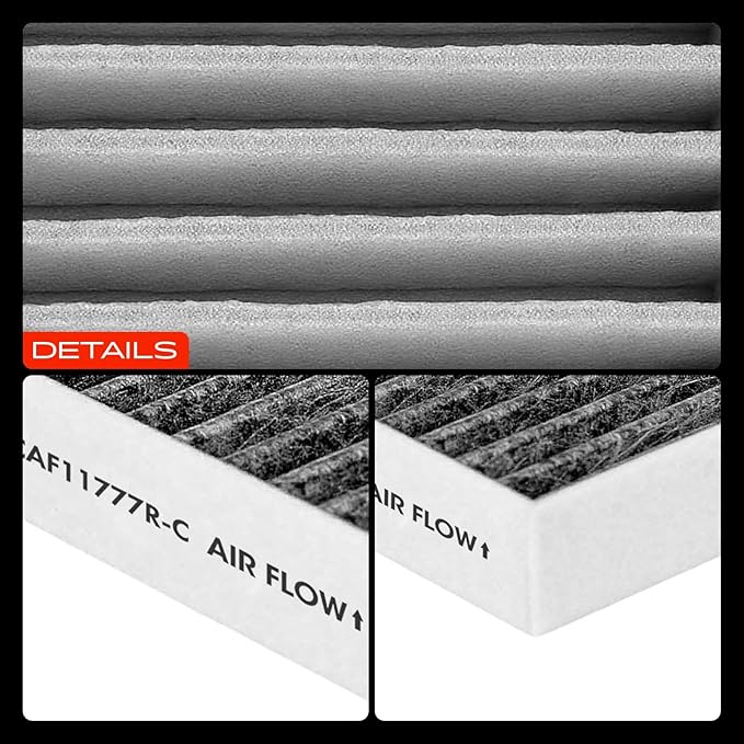 A-Premium 2-PC Cabin Air Filter with Activated Carbon Compatible with Jeep Models - Wrangler 2011 3.6L, Wrangler 2012-2017 3.8L, Wrangler JK 2018 3.6L