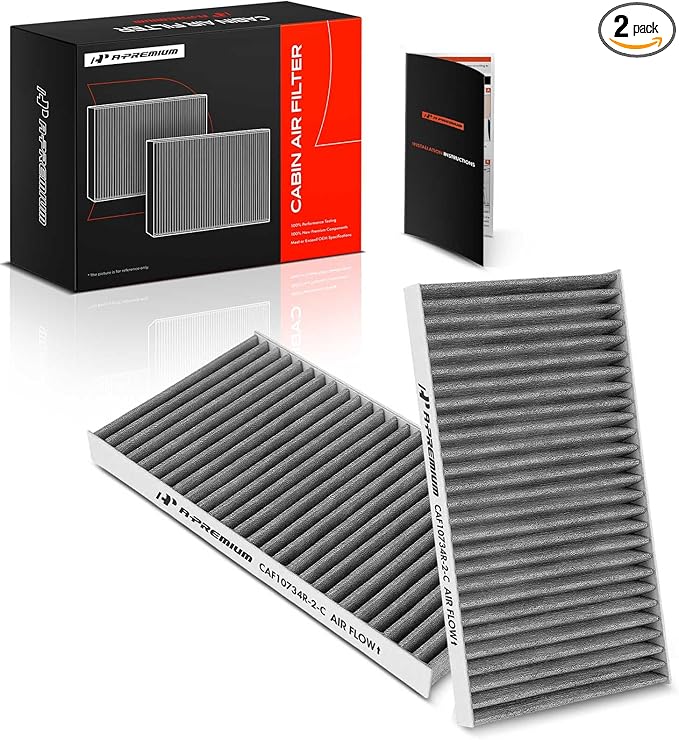 A-Premium 2-PC Cabin Air Filter with Activated Carbon Compatible with Kia Sorento 2003-2009, Replace# 971333E260, 971333E270