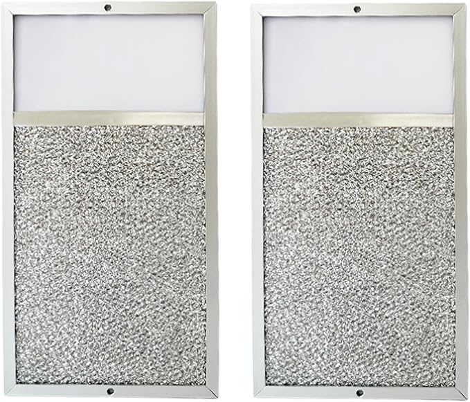 2 Pcs R610027 Range Hood Grease Filter Replacement with Light Lens Compatible with Broan R610027 SR610027 1568322 1568323 PM25WW PM25BL AL9245, 7-5/8'' x 14-1/8''