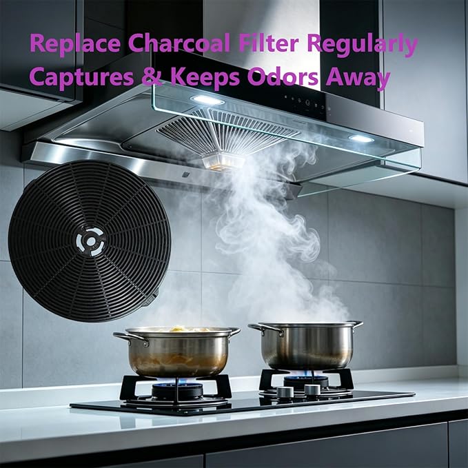 4 Pack CFK1-TM Carbon Charcoal Filter For Cosmo Range Hoods UMC30, UC30, UC36, UMC36, FIT For Tieasy USGDCF-G, JOEAONZ YYCF02,FIREGAS CC170